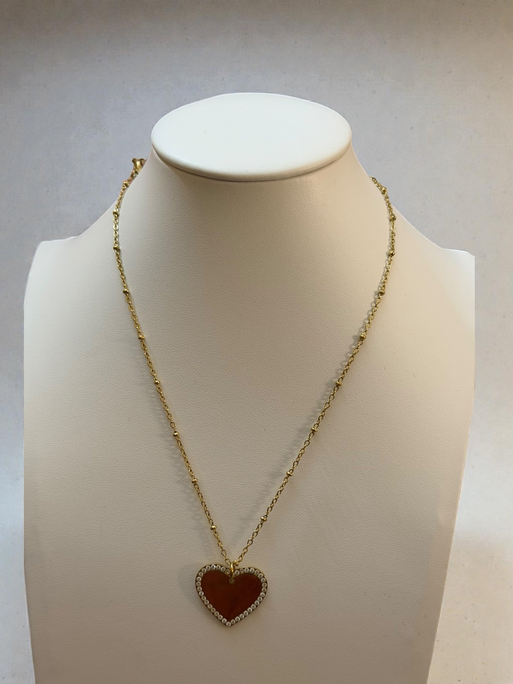 Collana cuore con brillantini