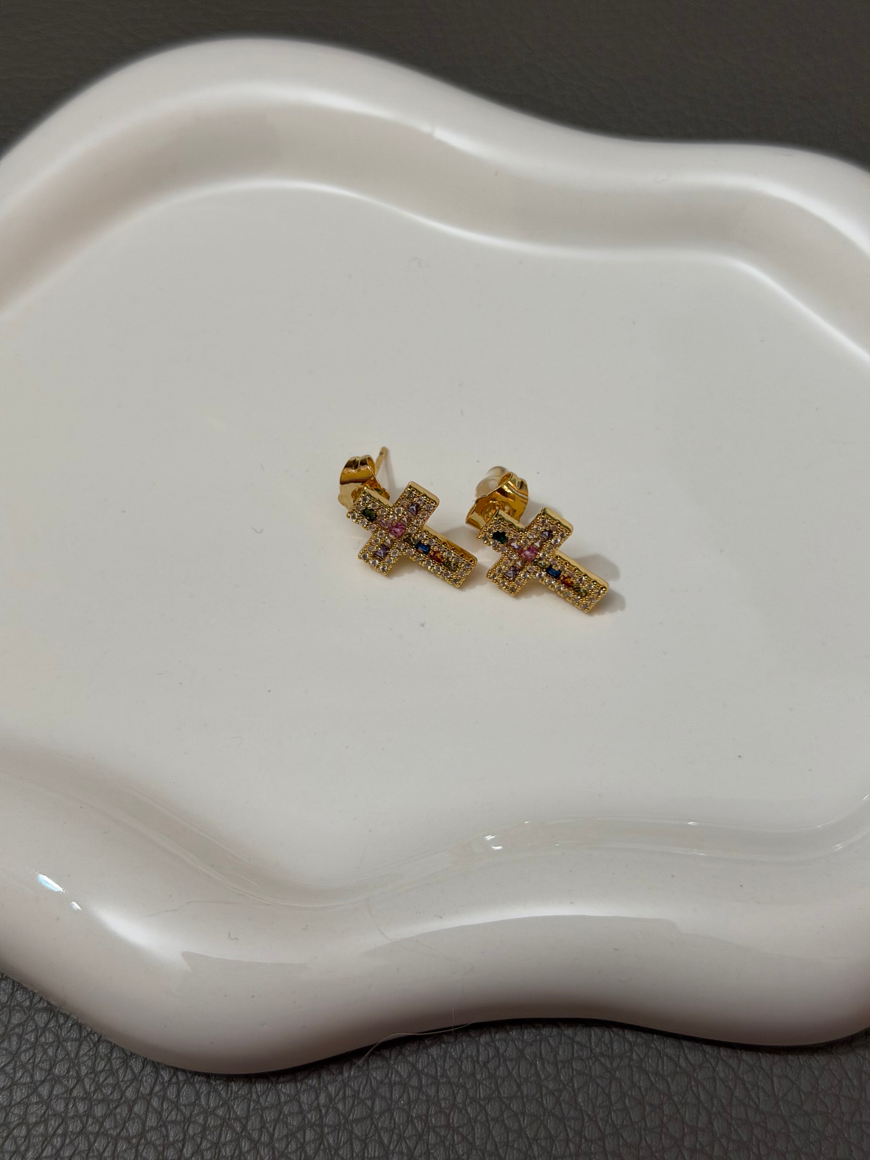 Orecchini crocette multicolor